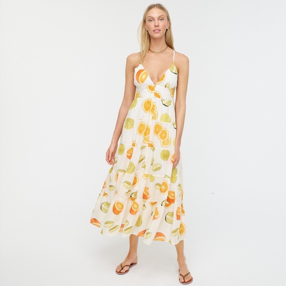 J Crew x Edie Parker Citrus Maxi Dress